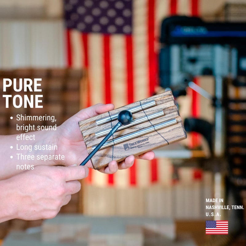 TreeWorks Chimes Energy Chime, 3 Notes â€“â€“ MADE IN U.S.A. â€“â€“ For Meditation, Classrooms, Sound Healing or Yoga, Includes Mallet - Image 2